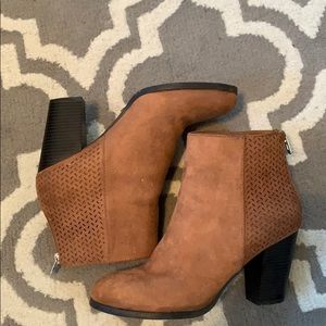 Brown heeled booties